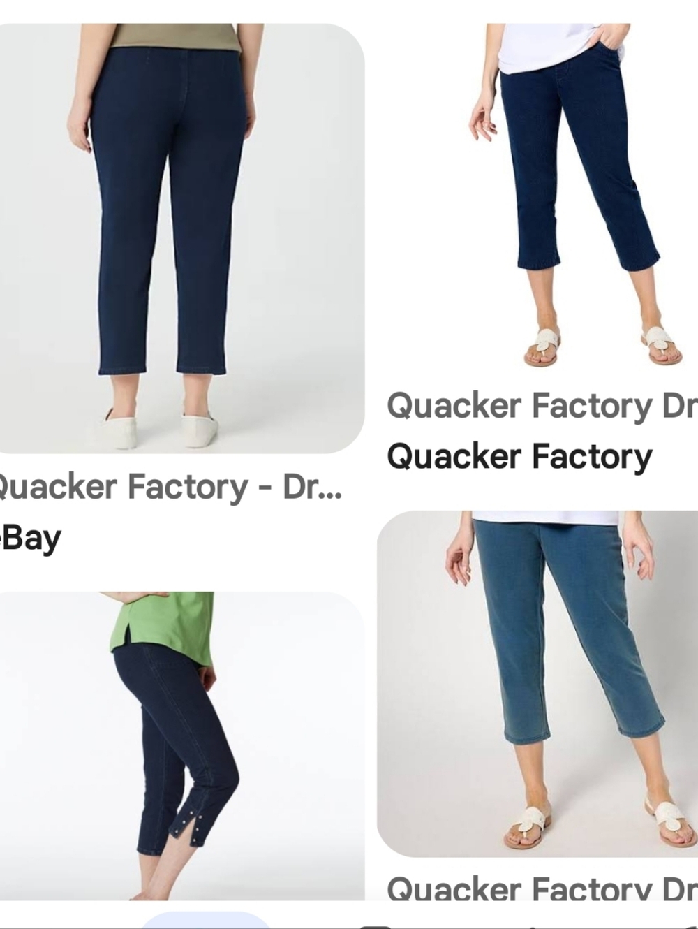 Quacker Factory Blue Capris with Silver Star Accents New Womans Plus Size Large - Picture 9 of 11